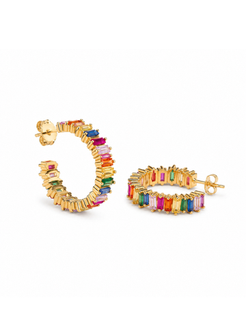 Brinco Irisê Zircônia Banhado em Ouro 18k