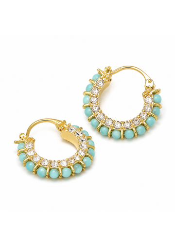 Brinco Riviera Amazonita Banhado a Ouro 18K