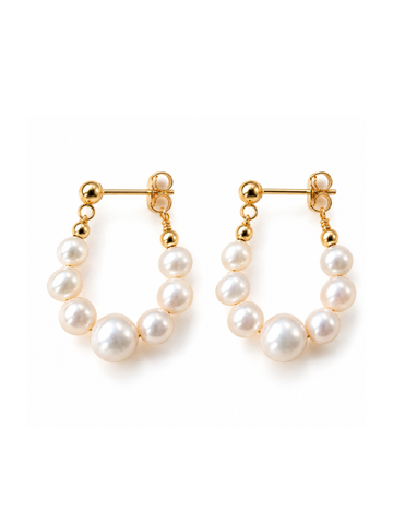Brinco Cascade Pérolas Naturais Banhado em Ouro 14K