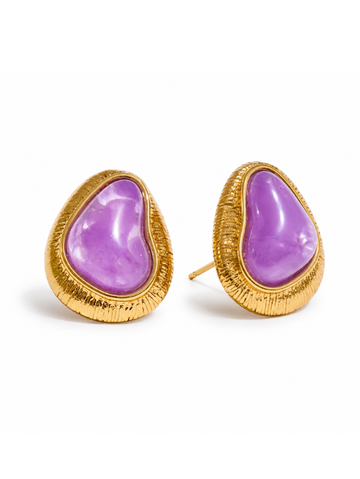 Brinco Barroco Ametista Banhado em Ouro 18K