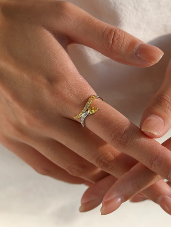 Anel Lumina Citrino Prata 925