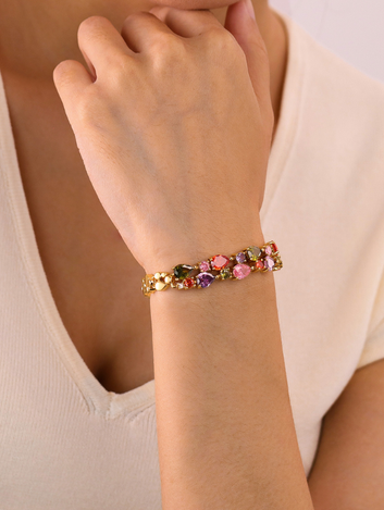 Pulseira Éden Zircônia Banhado em Ouro 18k