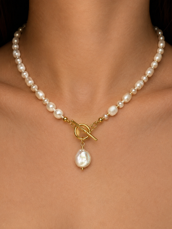 Colar Pérolas Banhado em Ouro 18K