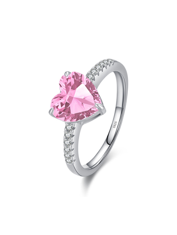 Anel Valentina Quartzo Rosa Prata