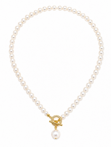 Colar Blanc Pérolas Genuínas Banhado em Ouro 18K
