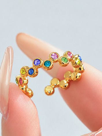 Kit Anéis Duo Cosmos Zircônia Banhado em Ouro 18K